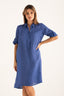 Dress with Roll-Up Sleeves