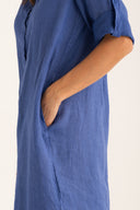 Dress with Roll-Up Sleeves