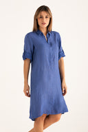 Dress with Roll-Up Sleeves