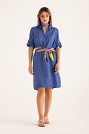 Dress with Roll-Up Sleeves