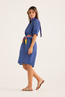 Dress with Roll-Up Sleeves