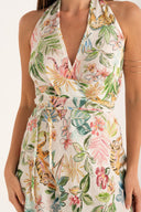 Crossover Halterneck Dress Jungle