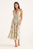 Crossover Halterneck Dress Jungle