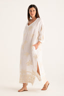 Embroidered Kaftan Dress
