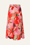 Flared Maxi Wrap Skirt Tropical