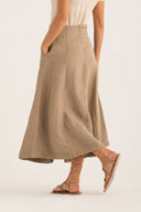 Flared Maxi Skirt with Front Slit - 2