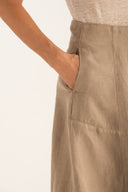 Flared Maxi Skirt with Front Slit - 3