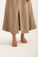 Flared Maxi Skirt with Front Slit - 4