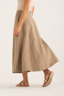 Flared Maxi Skirt with Front Slit - 5