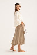 Flared Maxi Skirt with Front Slit - 7