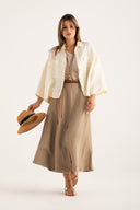 Flared Maxi Skirt with Front Slit - 8