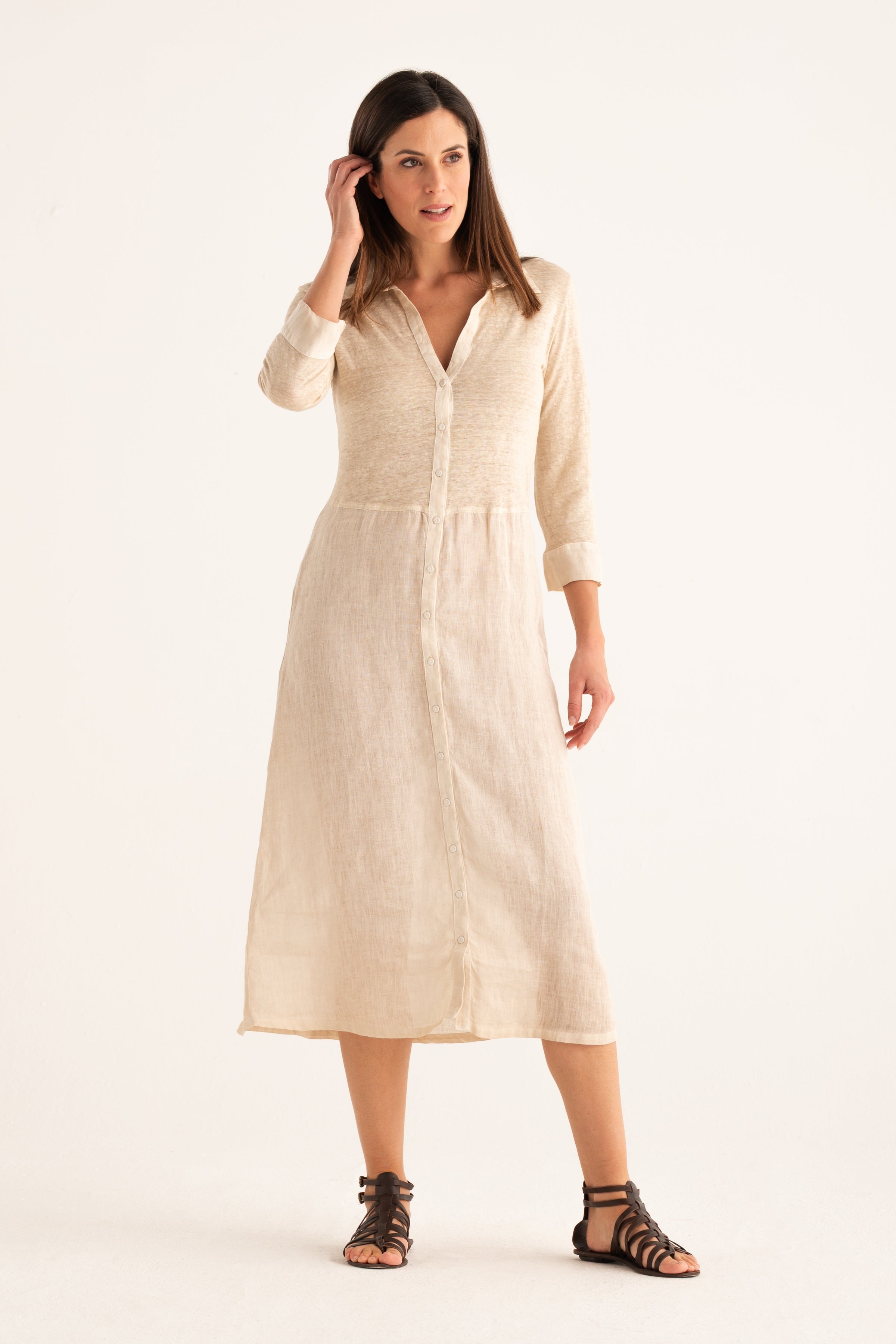 Shirt Dress Midi Ink Soft Fade / XS/XS Shirt Dress Midi Ink Soft Fade / XS/XS