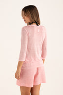 V-neck T-shirt with Refined Finish