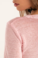 V-neck T-shirt with Refined Finish