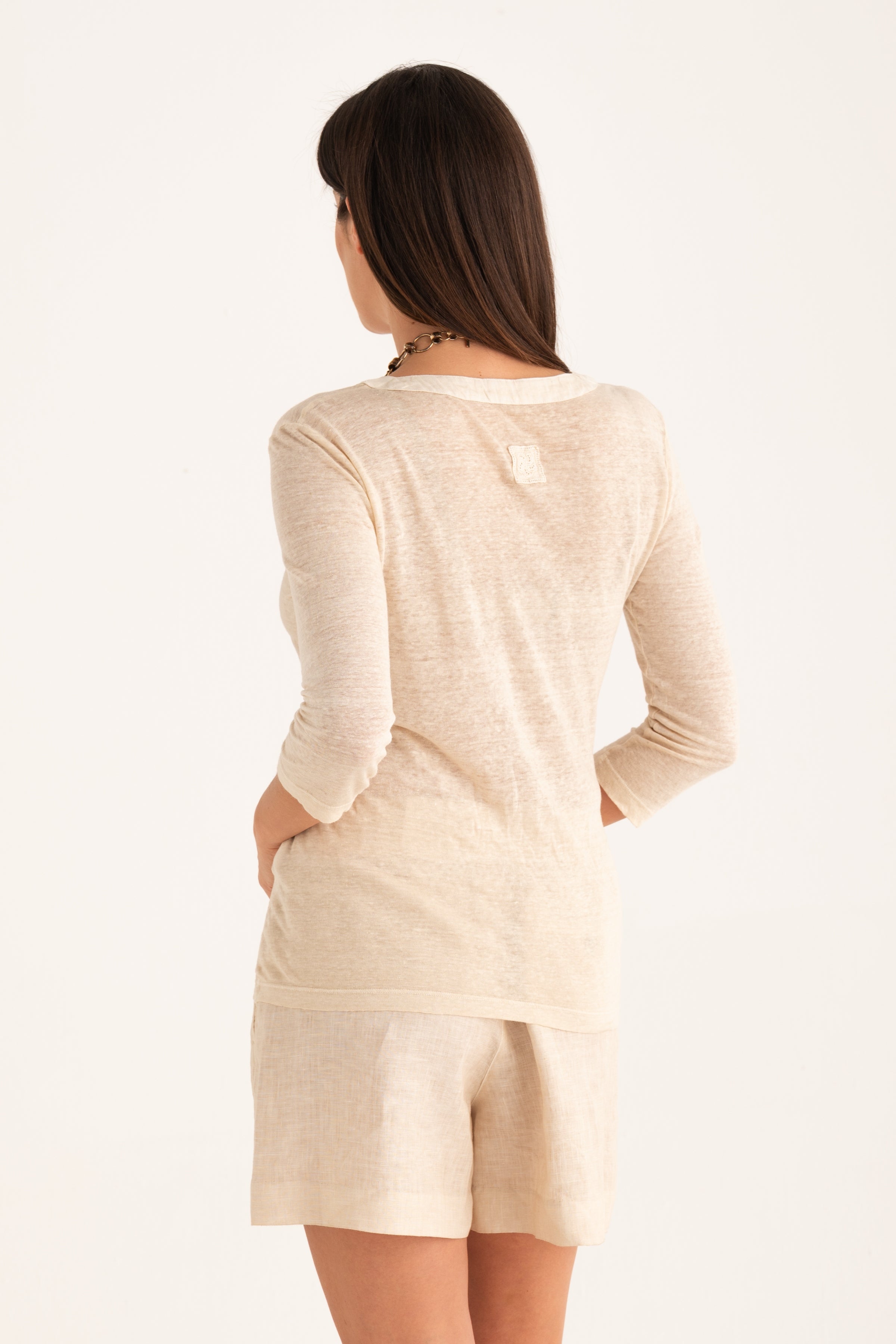 V-neck T-shirt with Refined Finish SAFARI SOFT FADE / XL/XL