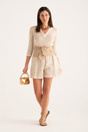 V-neck T-shirt with Refined Finish