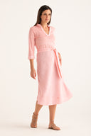 Midi Dress with Tie Waist