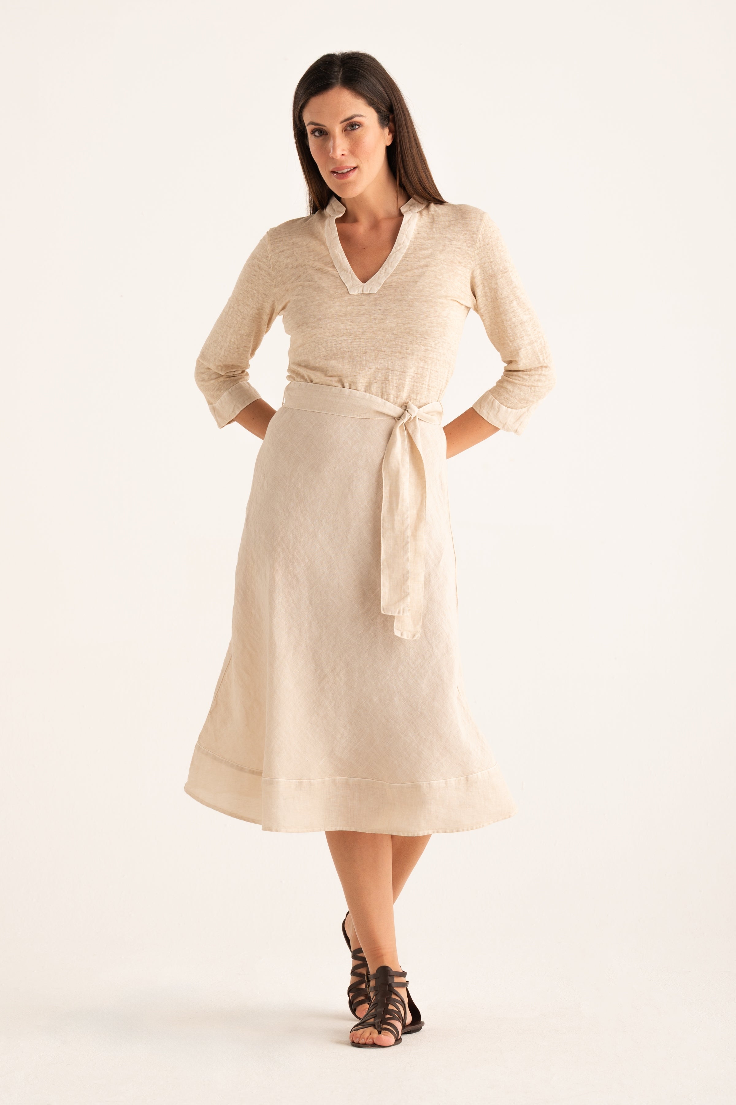 WOMAN JERSEY DRESS SAFARI SOFT FADE / XS/XS WOMAN JERSEY DRESS SAFARI SOFT FADE / XS/XS