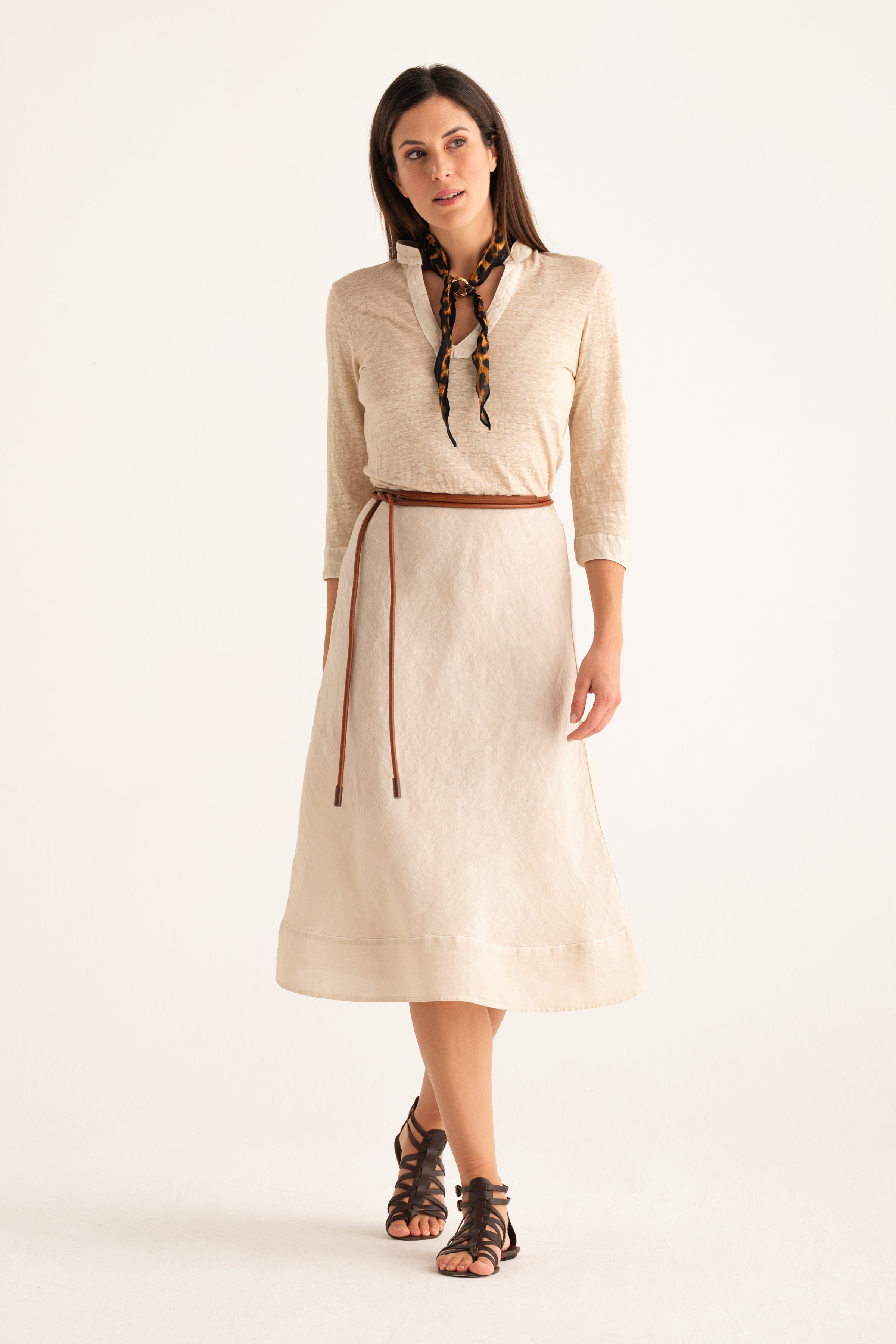 WOMAN JERSEY DRESS SAFARI SOFT FADE / XXS/XXS WOMAN JERSEY DRESS SAFARI SOFT FADE / XXS/XXS