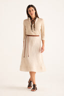 Midi Dress with Tie Waist