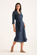 Midi Dress with Tie Waist