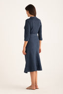 Midi Dress with Tie Waist