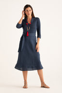 Midi Dress with Tie Waist