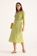 Midi Dress with Tie Waist