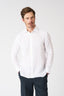 White Classic Slim Fit Medium Linen Shirt