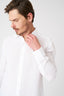 White Classic Slim Fit Medium Linen Shirt