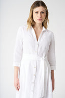 V-Neck Shirt Dress with Belt - 10