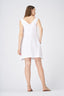 Sleeveless A-Line White Linen Shift Dress