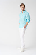Italian Collar Regular Fit Shirt with Pocket - 3