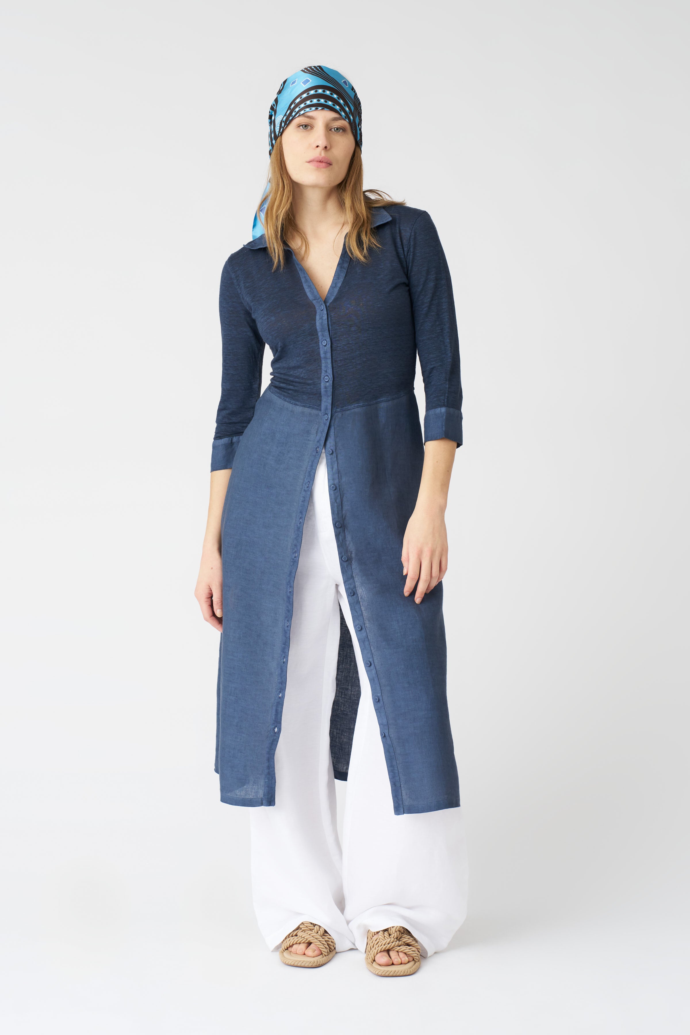 The Kat Shirt Dress NAVY FADE / XS/XS The Kat Shirt Dress NAVY FADE / XS/XS