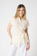 Shirt with Draped Knot