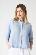 Mandarin Collar Cropped Shirt