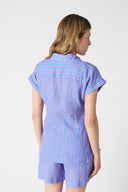 Striped Shirt with Draped Knot - 4