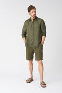 Italian Collar Regular Fit Shirt with Pocket - 7