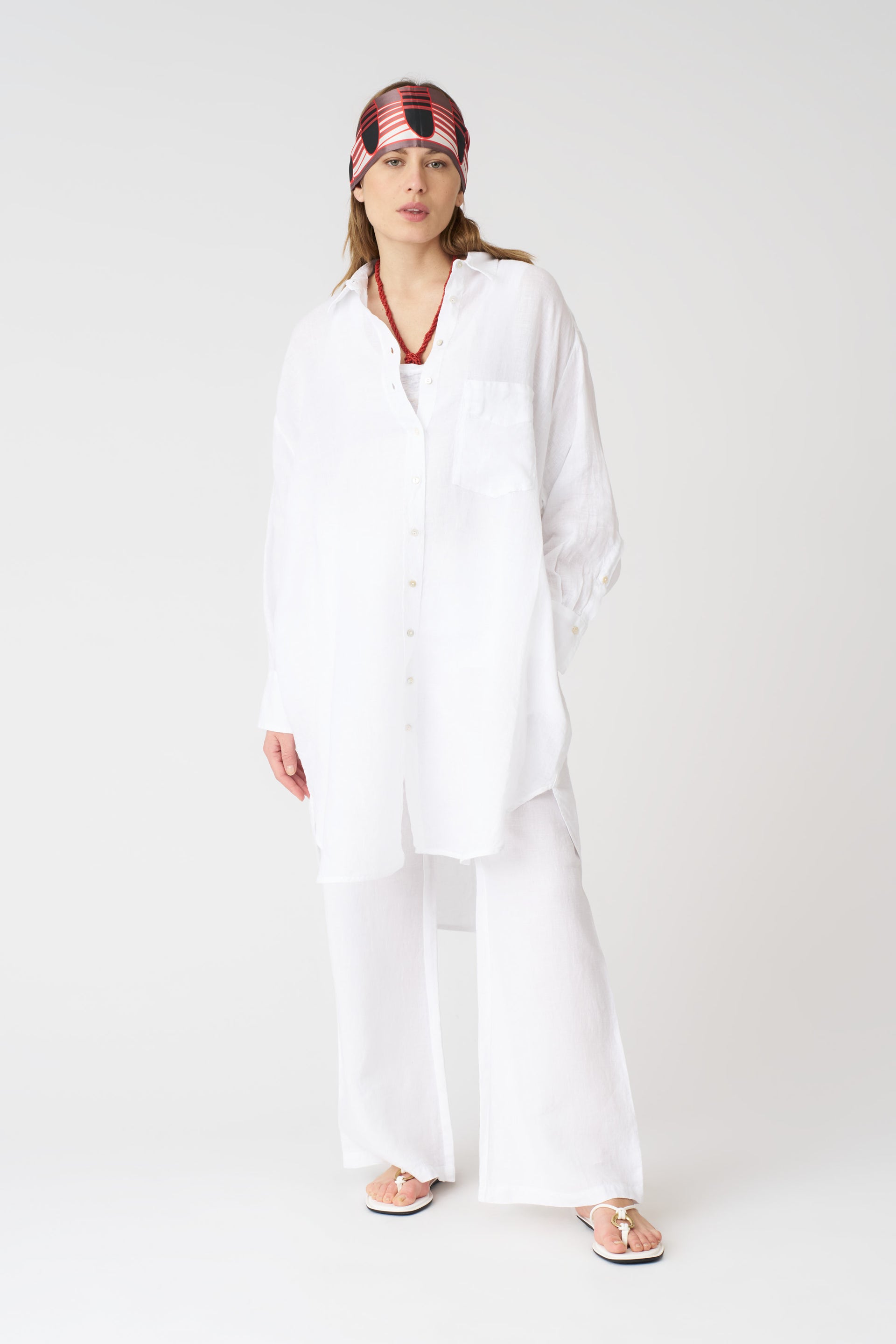 White Oversized Shirt Dress – 120percento Lino USA