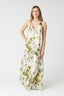 Japanese Flower Halter Maxi Dress