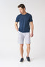 Navy Stripe Linen Short