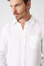 White Italian Collar Regular Fit Shirt with Pocket