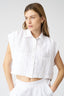 Textured Relief Details Cropped Shirt