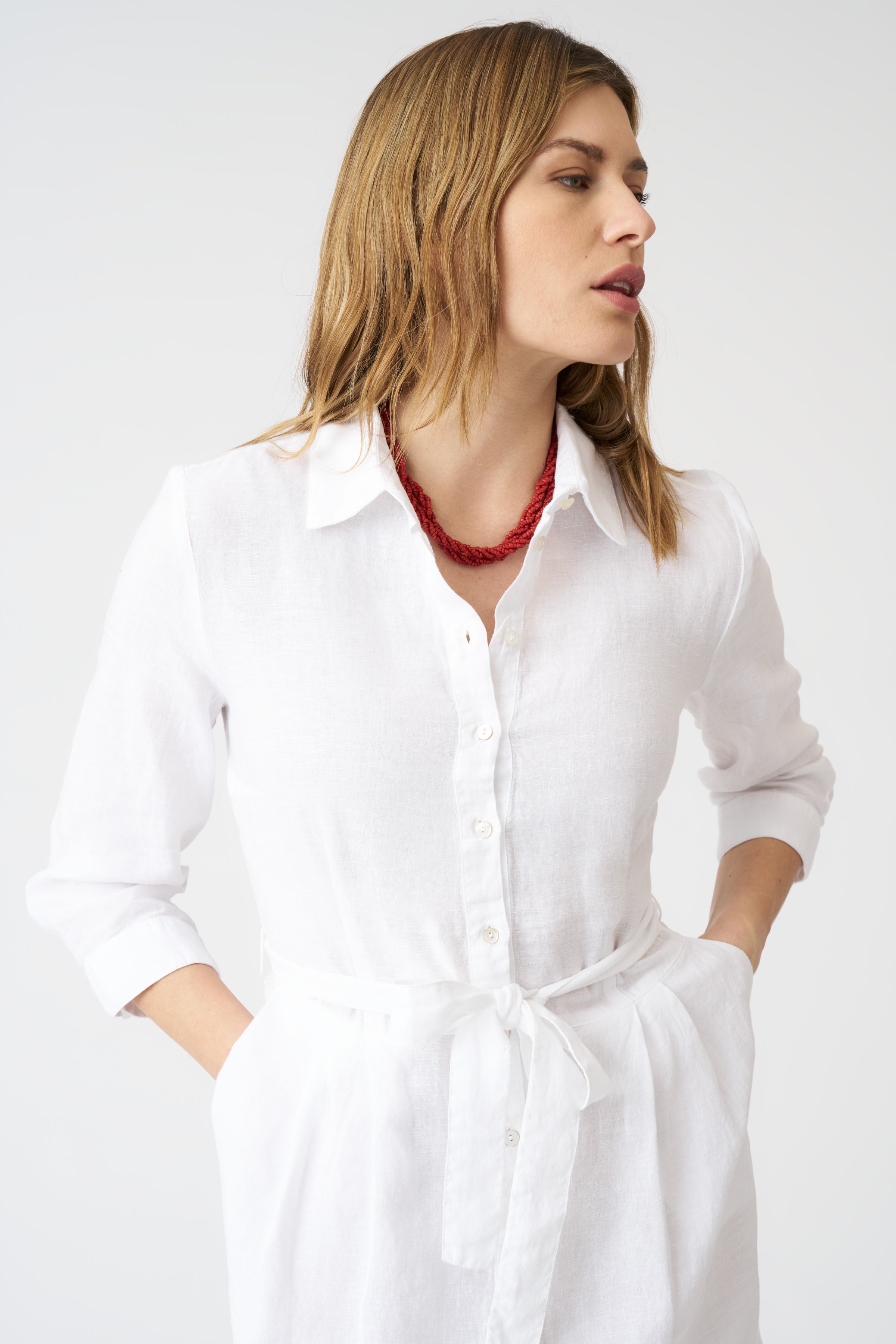 Shirt Dress with Belt NIGHT BLU / M/44 Shirt Dress with Belt NIGHT BLU / M/44