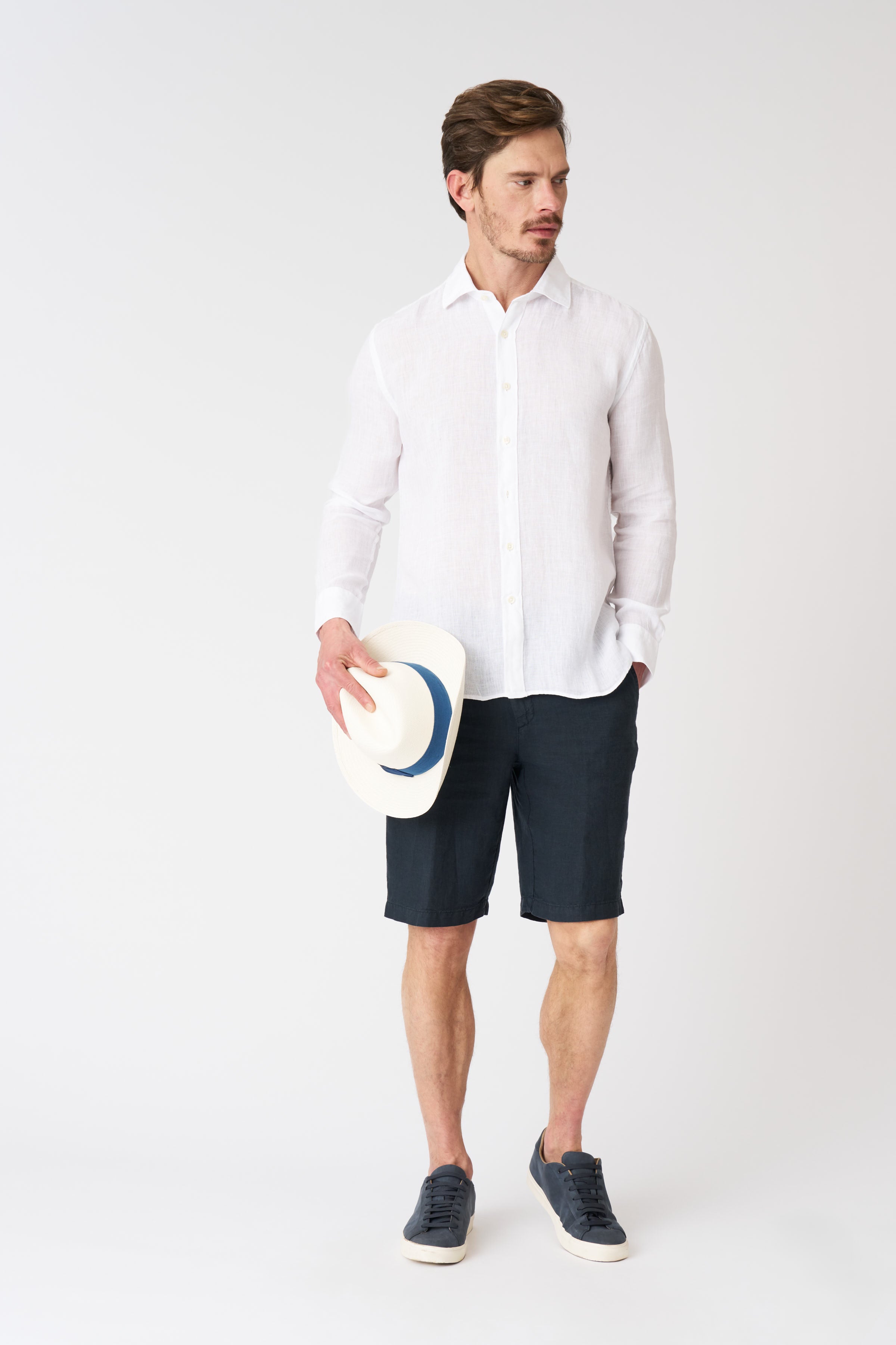 Slim Fit Linen Shirt - White / S/46 Slim Fit Linen Shirt - White / S/46