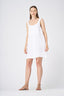 Sleeveless A-Line White Linen Shift Dress