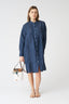 Pintuck Eyehook Detail Shirt Dress