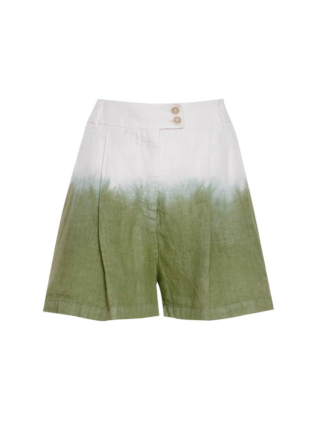 Dip-Dye Soft Pleated Shorts