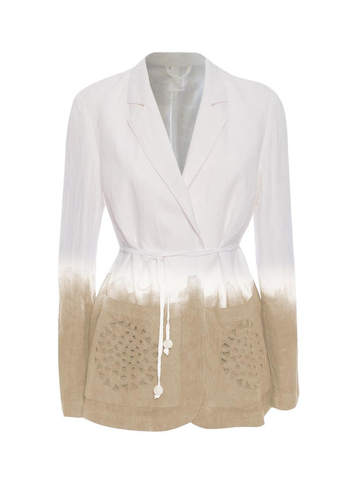 Dip Dye Relaxed Jacket With Belt