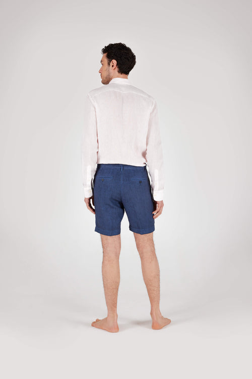 Classic Linen Shorts Blue Navy